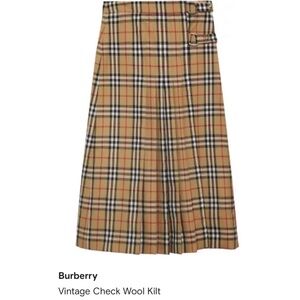 Burberry Vintage Check Wool Kilt - Midi length